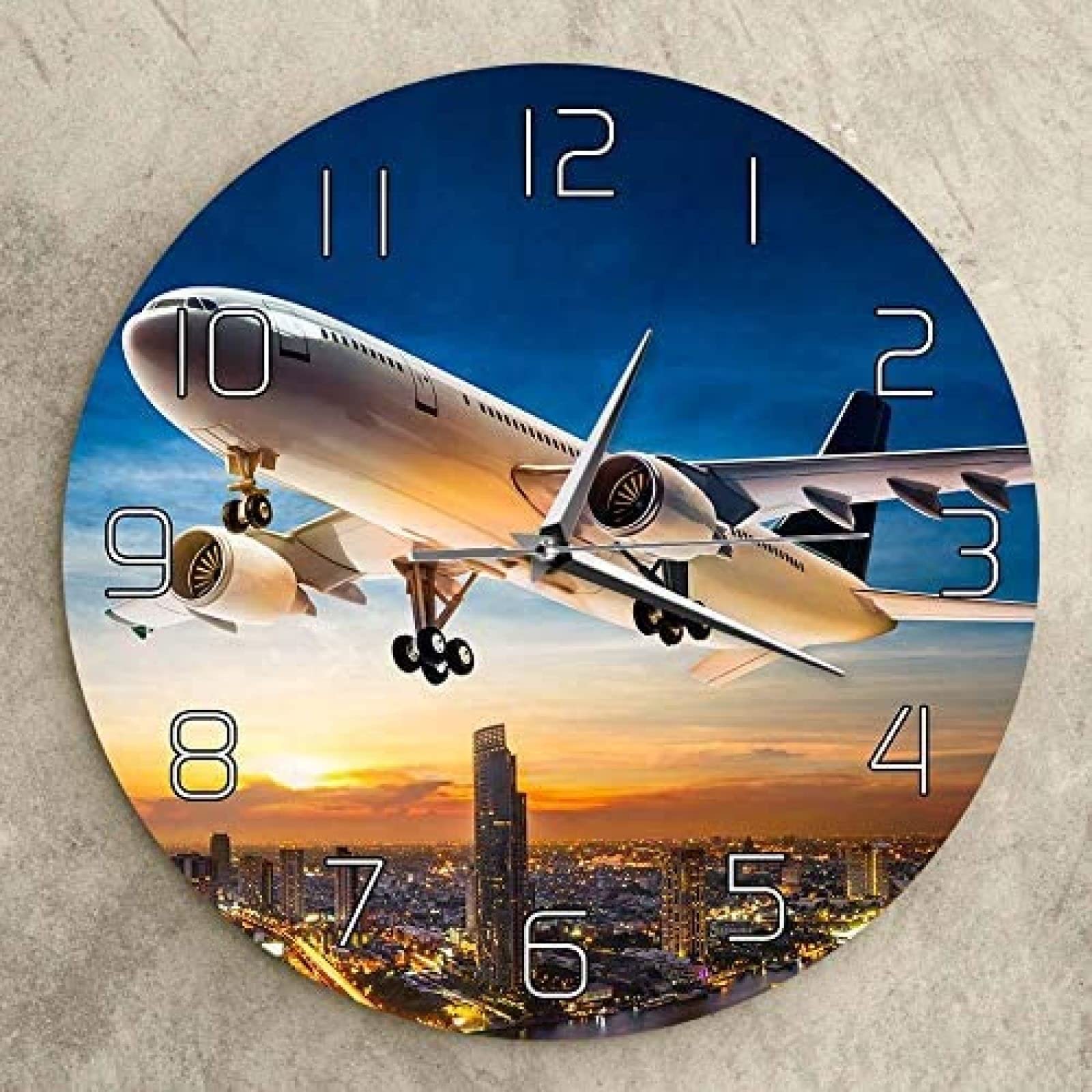 飛行機型壁掛け時計 Amazon.co.jp: 飛行機壁掛け時計エアジェット飛行機上空を飛ぶ街の